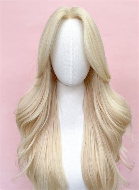 Barbie Long Wavy Light Blonde Curtain Bangs Lace Front Synthetic Hair Cosplaybuzz