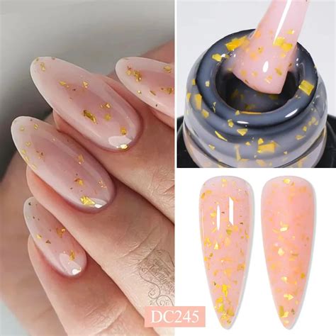 7ML Glitter Quick Extension Nail Gel Vernis Semi Permanent Acrylic Gold Nude Milky White Gel