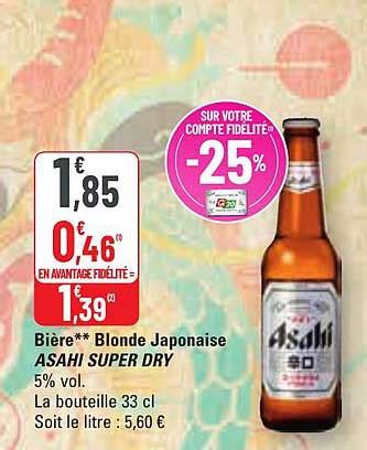 Promo Bi Re Blonde Japonaise Asahi Super Dry Chez G Icatalogue Fr