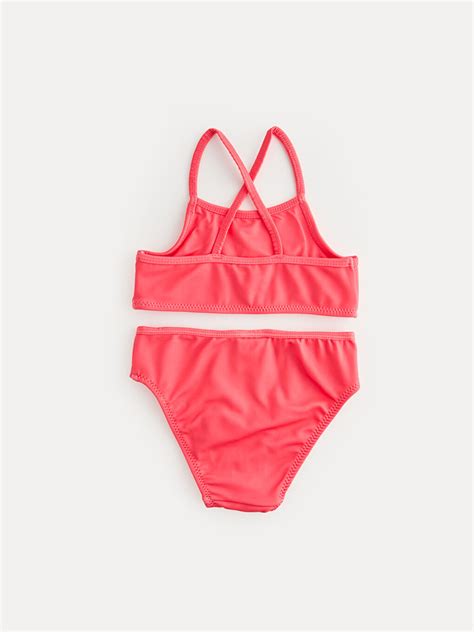 LCW ECO Fuşya Esnek Kumaştan Kız Bebek Bikini Takımı S GU Z HXS LCW