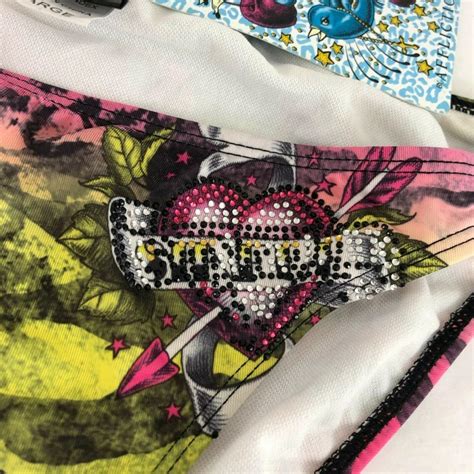 Sinful By Affliction Bikini Bottom Studded Heart Depop