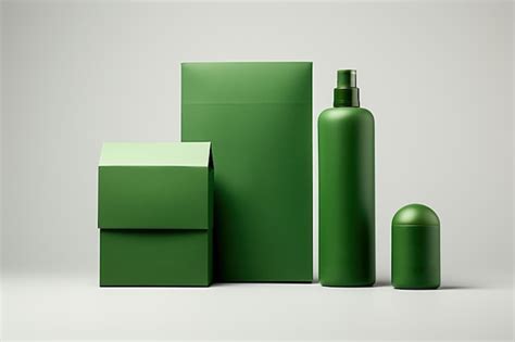 Premium Ai Image Green Packaging Containers Isolated