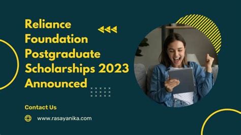 Reliance Foundation Postgraduate Scholarships 2023 Announced