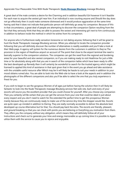 Ppt Appreciate Your Pleasurable Time With Nude Massage Blouberg Powerpoint Presentation Id