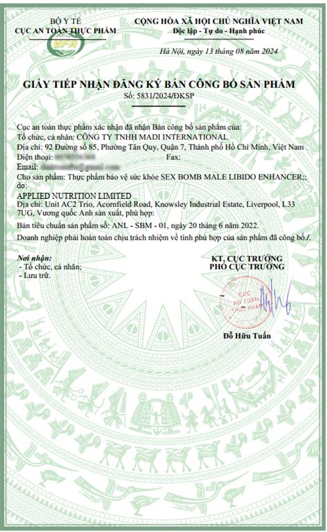 Viên Sex For Him Applied Nutrition Bộ Y Tế cấp phép