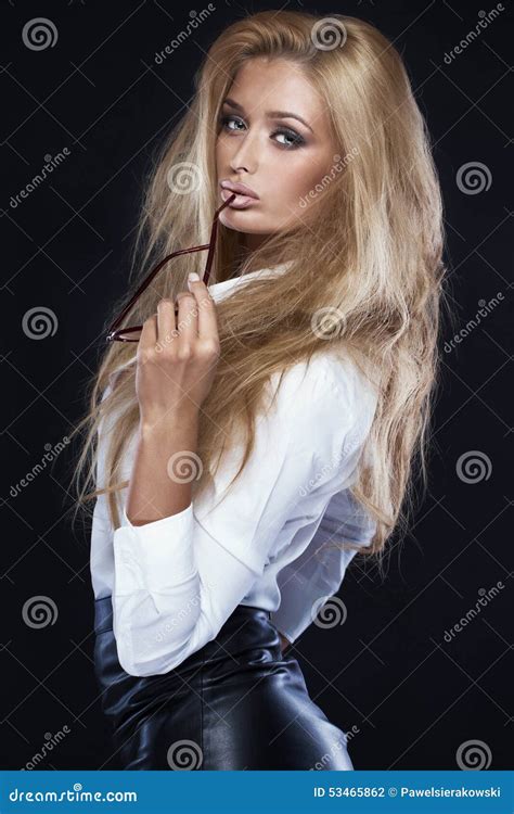 Elegant Blonde Woman Posing Stock Photo Image Of Elegance Fashion