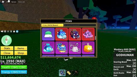 Blox Fruits 2550 Lvl GodHuman MAX Qake HS Mammoth Fruit Gravity Fruit