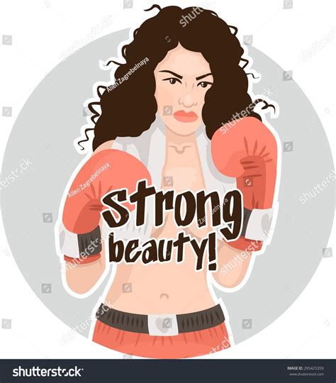 Curly Beautiful Naked Girl Boxing Gloves Stock Vector Royalty Free 295425359 Shutterstock