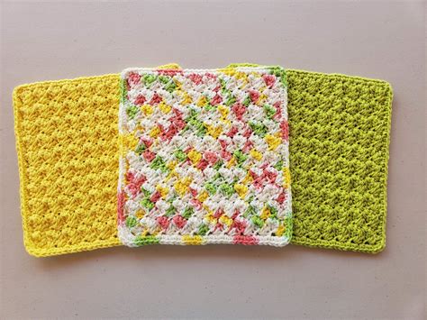 Crochet Cotton Dishcloth Set 8 1 2 Etsy