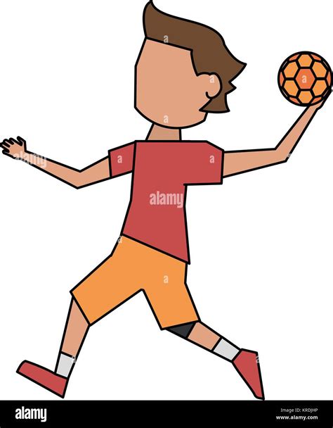 Handball Player Cartoon Stock Vector Image And Art Alamy