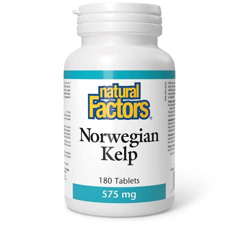 Natural Factors Norwegian Kelp 575 mg 180 Tablets - Nutrition And Beyond