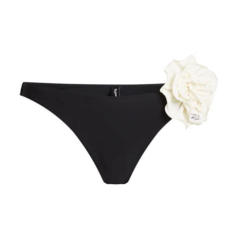 Flower High Leg Bikini Bottoms Black Europa Art