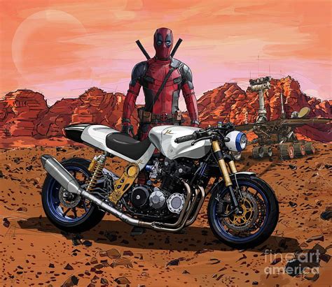 Dead Mu Motorcycle Naked On Mars Collection Drawing By Drawspots Illustrations Pixels