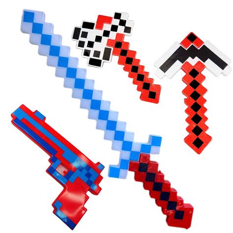 MINECRAFT ZESTAW MIECZ PISTOLET KILOF SIEKIERA 11386955567