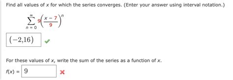 Solved Find All Values Of X For Which The Series Converges