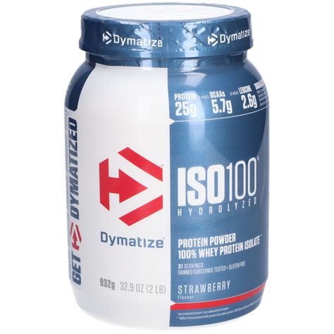 DYMATIZE Iso 100 Strawberry 932 g - Redcare Apotheke