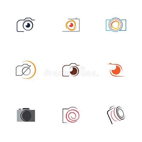 Camera Photography Logo Icon Vector Design Template Stock Illustration
