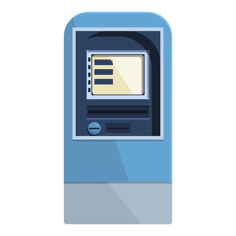 Premium Vector Blue Atm Machine Displaying Processing Screen