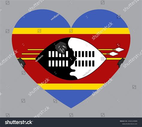 Flat Heart Shaped Illustration Eswatini Flag Stock Vector Royalty Free