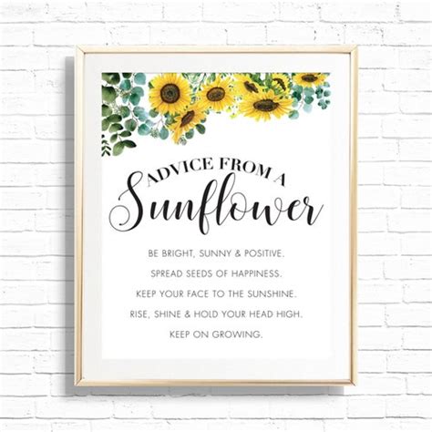 Be A Sunflower Sign Printable Wall Art Sunflower Decor Etsy