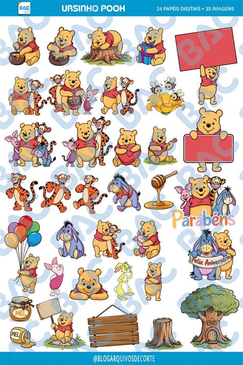 Imagem Do Ursinho Pooh Para Imprimir - Cartoes De Aniversario Do Ursinho Pooh Para Imprimir Gratuitamente Kit