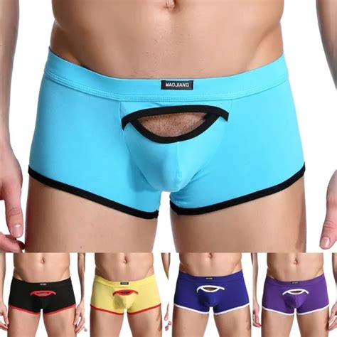 Short Boxer Lingerie Sexy Pour Hommes Avec Amplificateur De Poche En Coton Taill Eur