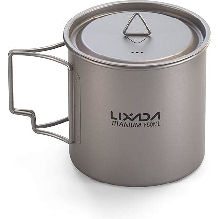 Lixada Titanium Cup Portable Camping Picnic Water Cup Mug With