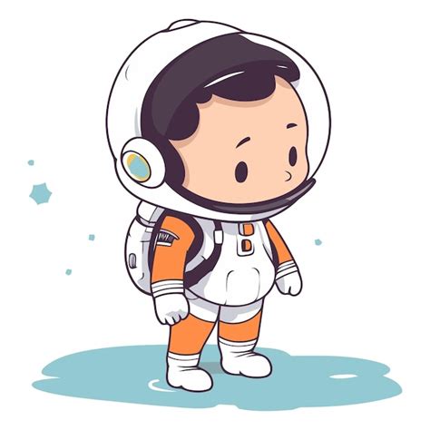 Astronauta en traje espacial Ilustración vectorial de dibujos animados