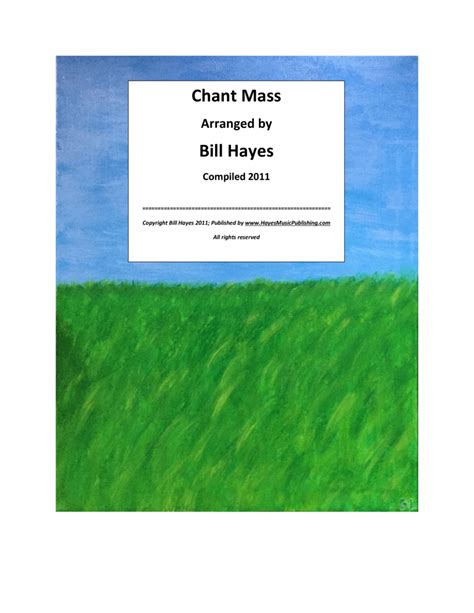 Chant Mass Book Arr Bill Hayes 2011 Sheet Music Unknown