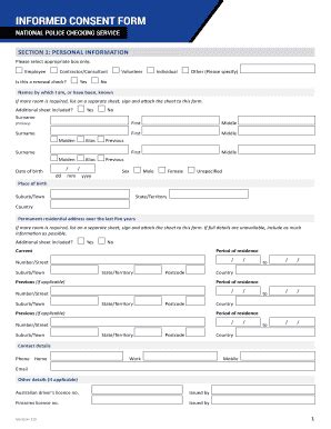 Fillable Online National Police Checking Service Npcs Application