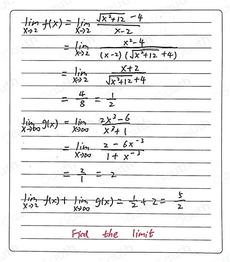 Solved C Given F X Sqrt X 2 12 4 X 2 And G X 2x 3 6 X 3 1