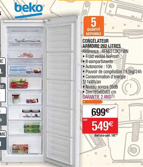 Promo Congélateur Armoire 282 Litres Beko chez Cora iCatalogue fr