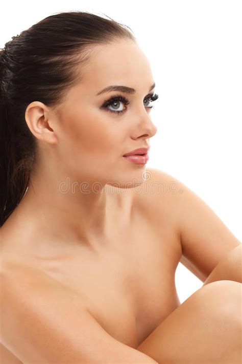 Fit Naked Woman Isolated On White Stock Image Image Of Erotic Body