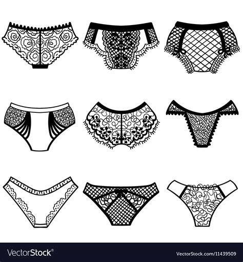 Collection Of Lingerie Panty Set Royalty Free Vector Image