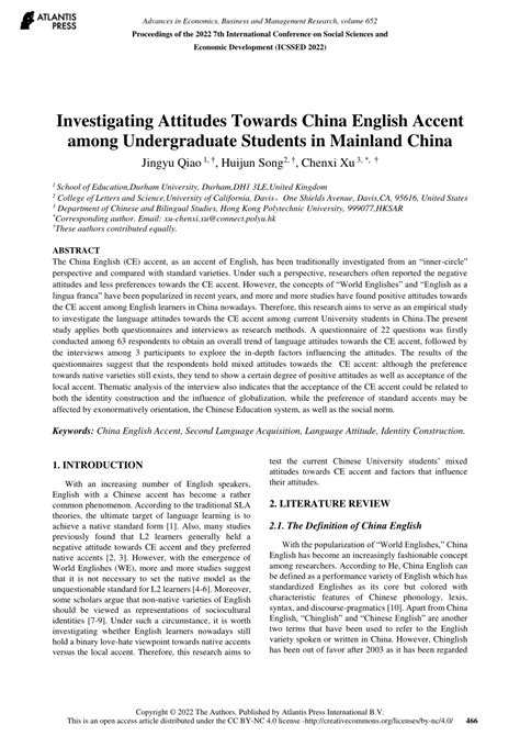 (PDF) Investigating Attitudes Towards China English Accent among ...
