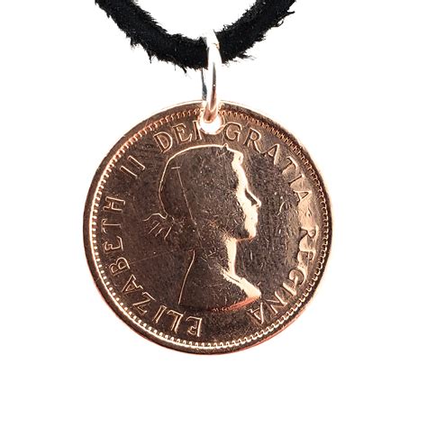 Maple Leaf Coin Necklace Canadian Cent Penny Leather Etsy