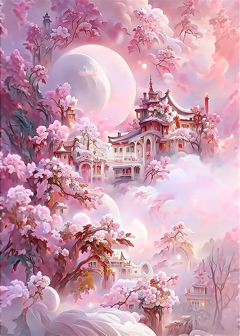 Amazon Eobromd Pink Flower Castle Diamond Art Painting Kits For