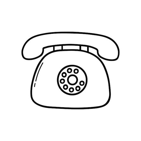 Premium Vector Hand Drawn Retro Telephone Doodle Sketch Style