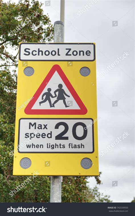 Road Safety Sign School Children Crossing Stock Photo 742539550 ...