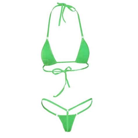 KLV Femmes Sexy Micro Mini Bikini String Sous Vêtements G String Soutien Gorge Maillots De Bain
