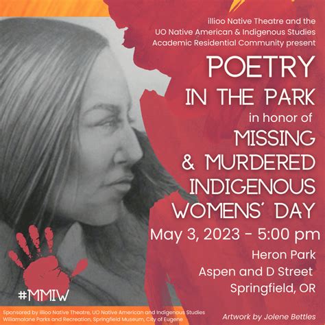 Poetry In The Park In Honor Of Missing And Murdered Indigenous Womens