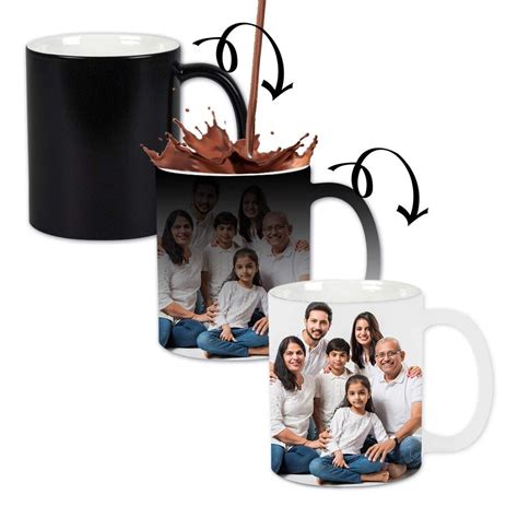 Black Photo Printed Sublimation Magic Mug For Gifting Purpose Size 6