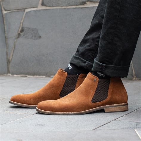 mens suede chelsea boots shop footwear crafted  premium suede
