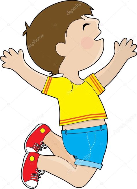 Niño saltando Vector de stock 24682389 Depositphotos