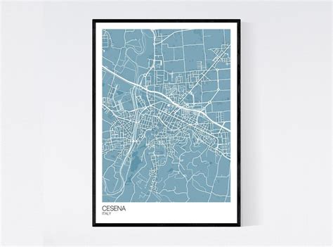 Cesena, Italy Map Art Print Many Colours Art Quality Paper Fast ...