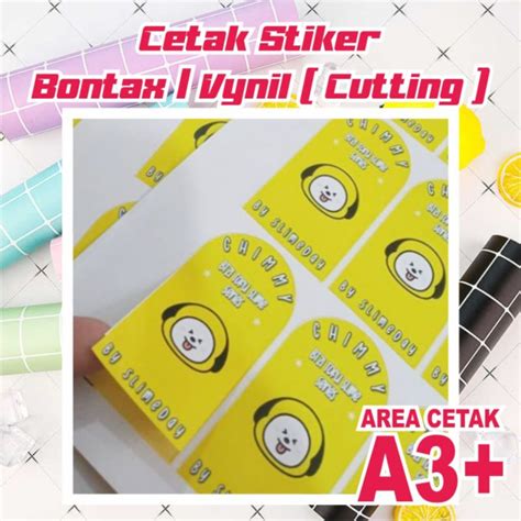 Jual Cetak Label Stiker Bontax Vinyl A3 Cutting Shopee Indonesia