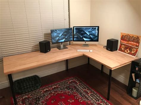 Custom L Shaped Desk Ikea Aura Lemon