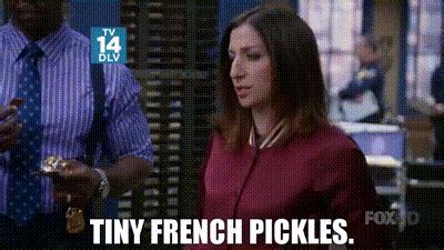 YARN Tiny French Pickles Brooklyn Nine Nine 2013 S03E16 Crime