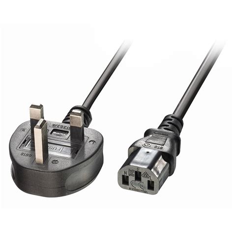 M Uk Pin Plug To Iec C Mains Power Cable Black From Lindy Uk