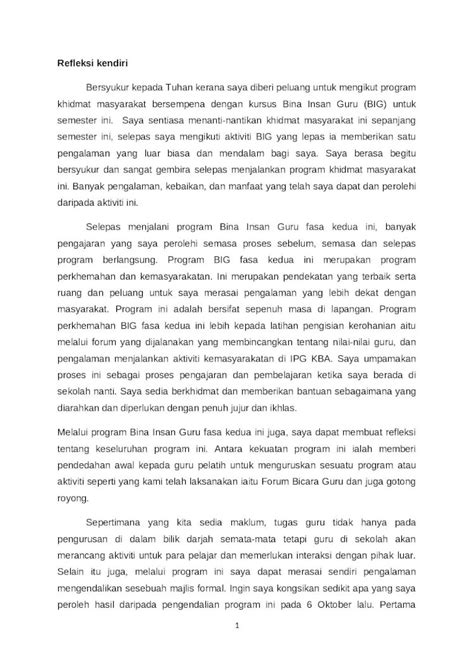 Docx Refleksi Kendiri Dokumentips